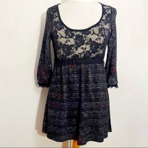 Black laced mini dress